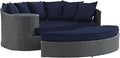 Modway Sojourn Wicker Rattan Outdoor Patio Sunbrella Fabric Daybed in Canvas by Modway