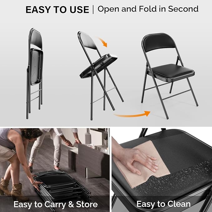 VINGLI 6 Pack Folding Chairs - Image 8