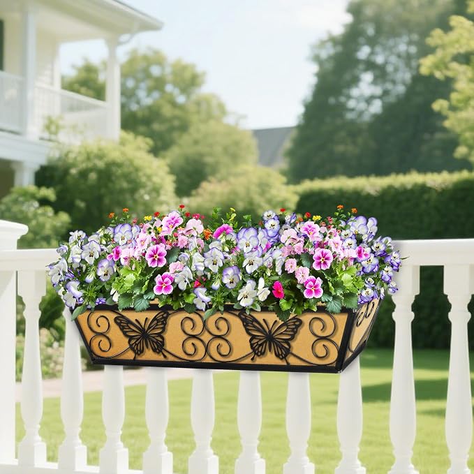 6 Pack 24 Inch Window Boxes Planters Railing Planter Box - Image 7