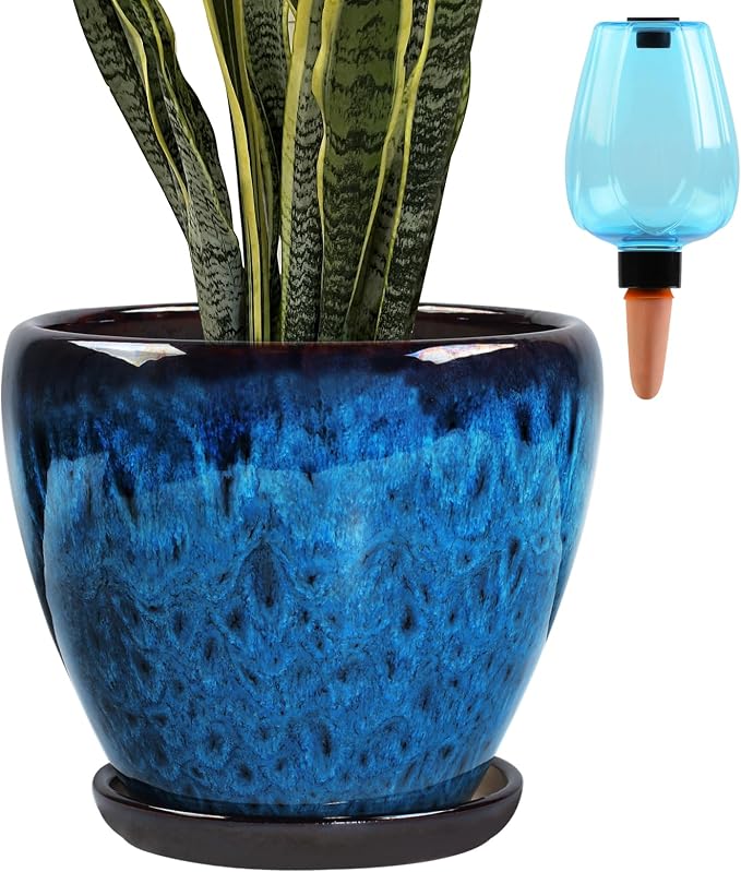 Ceramic Pots for Plant with Self Watering Globes, 10 inch Planters for Indoor - Image 8