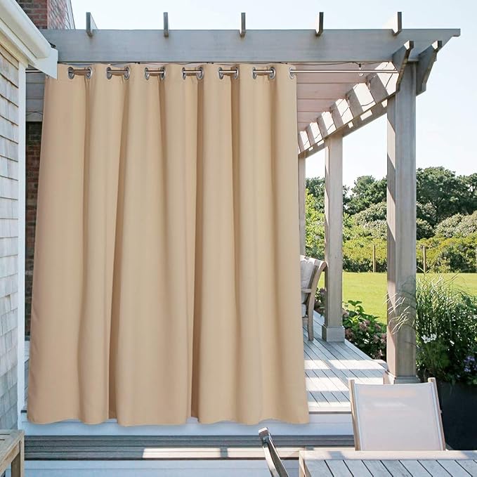 NICETOWN Outdoor Curtain for Patio Waterproof, Rustproof Grommet Outdoor - Image 8