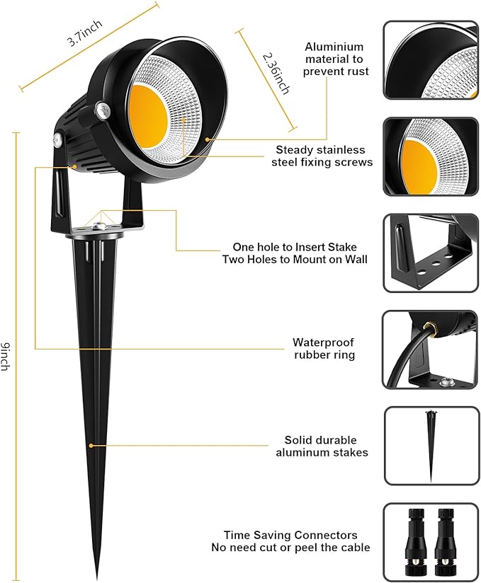 ZUCKEO 10W Low Voltage Landscape Lights LED Landscape Lighting - Image 3