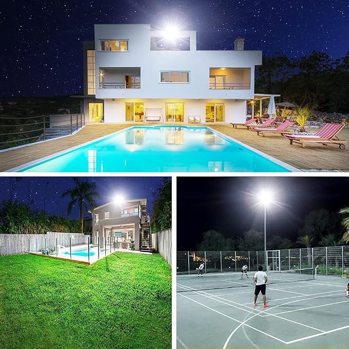 2 Pack 800W LED Flood Light Outdoor, 3750W Equivalent Super Bright FloodLight - Image 7