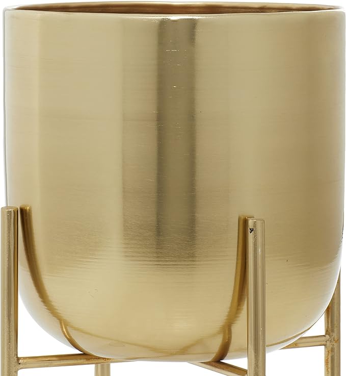 Deco 79 Metal Indoor Outdoor Planter Brushed Dome Large Planter Pot - Image 5