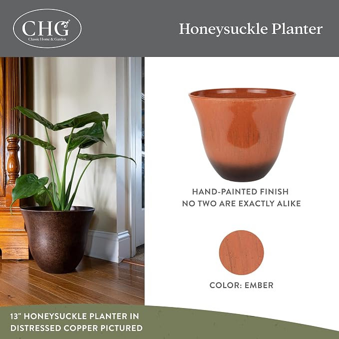Classic Home and Garden Honeysuckle Resin Planters - Image 2