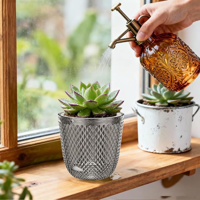 QCQHDU 2 Pack Self Watering Pots, 7.2 Inch Flower Pots - Image 2