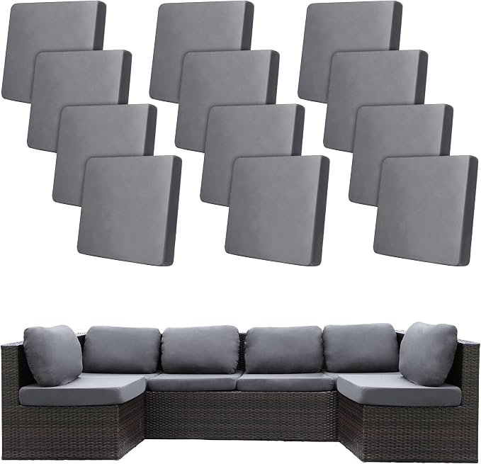 12Pcs Stretch Patio Cushion Covers, Outdoor Couch Covers Replacement, Outdoor by BIETYONE
