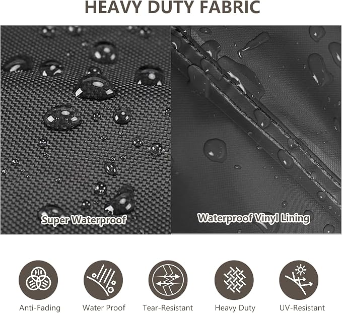 Patio Furniture Covers, 3 Piece Heavy Duty Waterproof Outdoor Furniture Covers - Image 5