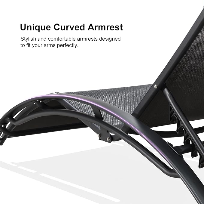 PURPLE LEAF Patio Oversized Chaise Lounge Chair Set - Image 3