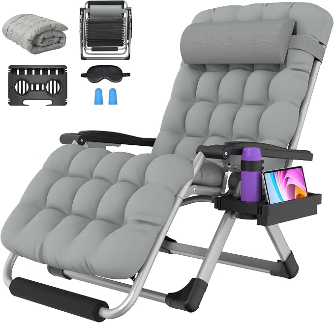 Suteck Oversized Zero Gravity Chair, 33In XXL Outdoor Recliner Chair by Suteck