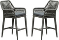 PURPLE LEAF Outdoor 24" Counter Height Bar Stools Chair Set of 2, All Weather by PURPLELEAF