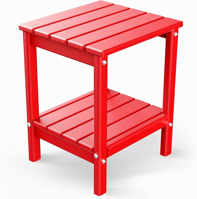 GREENVINES Adirondack-Outdoor-Side-Table | 14 x 13 Inches | HDPE Plastic | All by GreenVines