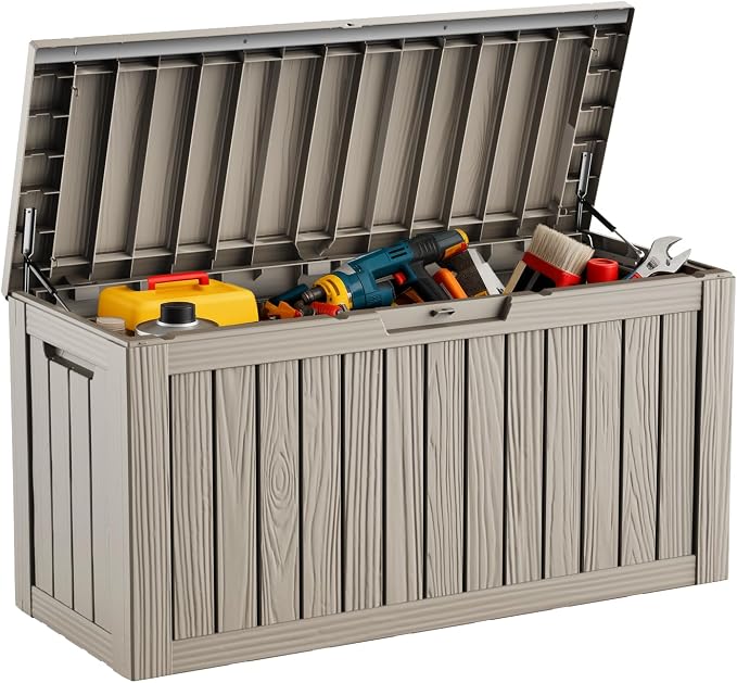 DRATO 80 Gallon Large Deck Box, Outdoor Storage Box by DRATOprovidesawarmandcozy