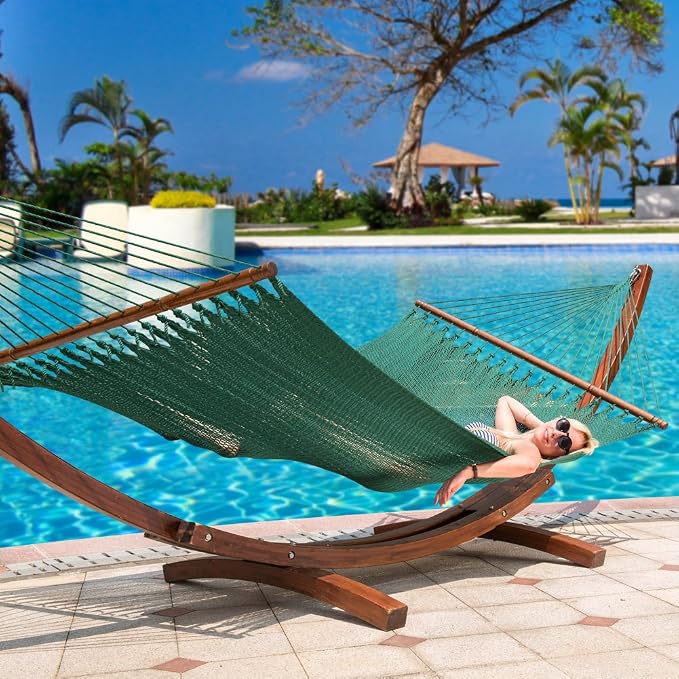 Lazy Daze Hammocks 10.5 FT Double 2 Person Caribbean Rope Hammock, Hand Woven - Image 8