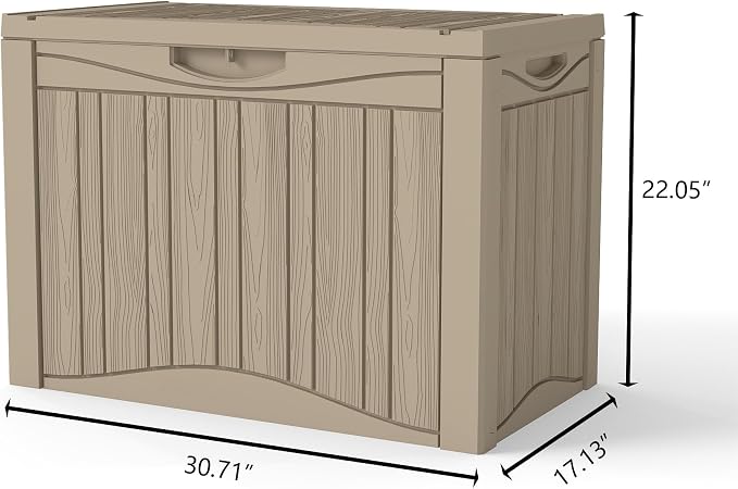 TARKARI 50 Gallon Lockable Resin Deck Box, Waterproof & UV-Resistant Outdoor - Image 2