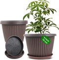 Large-Planter-Indoor-Outdoor Plant Pots, 14 inch 4 Pack Plastic Flower Pots by Myfeegoin
