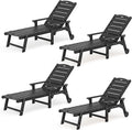 LUE BONA Outdoor Chaise Lounge Chairs Set of 4, HDPS Chaise Lounger, 5 by LUEBONA