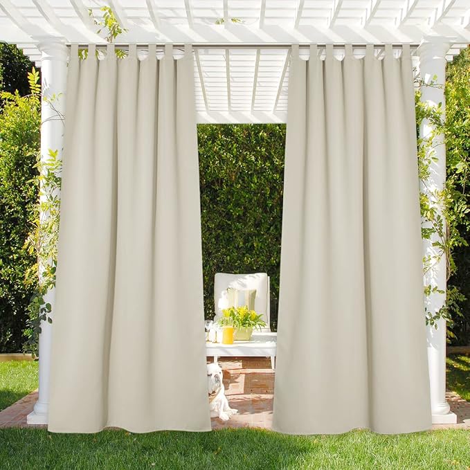 NICETOWN Detachable Sticky Tab Top Outdoor Curtain - Image 2
