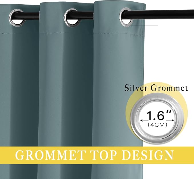 NICETOWN Blackout Curtain for Sliding Door, Patio Door Curtains, Grommet - Image 2
