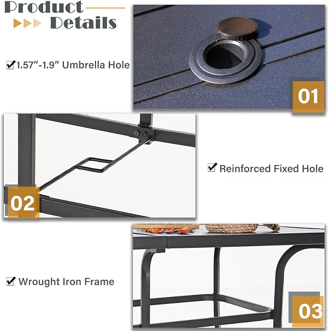 Sophia & William Patio Outdoor Table and Chairs Set - Image 3