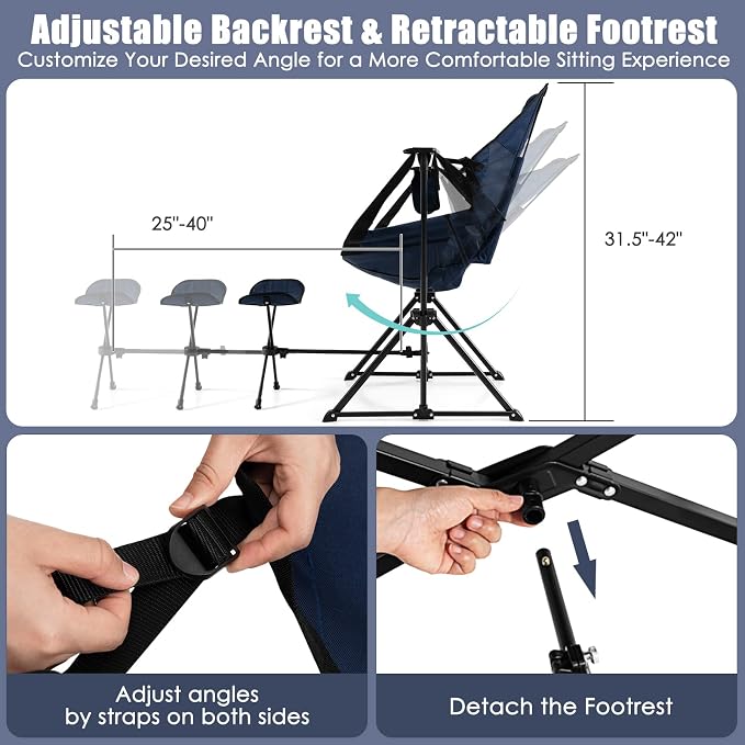 Tangkula Hammock Camping Chair, Portable Camp Chair - Image 6