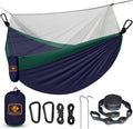 Camping Hammock with Net, Travel Portable Lightweight Hammocks with Tree Straps by QEVOOON