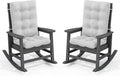 SERWALL Oversized Outdoor Rocking Chair Set of 2, HDPE Rocker by SERWALL