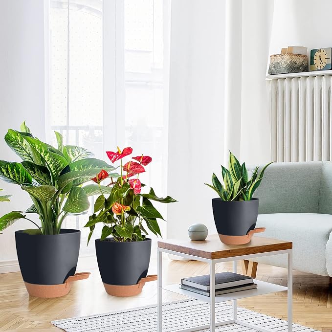 Planters for Indoor Plants, 8/7/6.5/6/5.5/5 Inch Self Watering Plant Planters - Image 6
