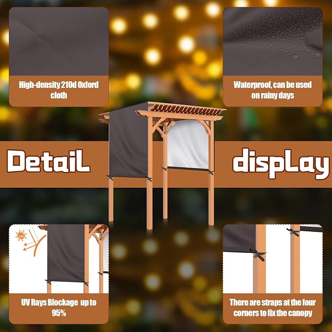 Universal Pergola Replacement Canopy Outdoor Canopy Shade Cover Waterproof - Image 3