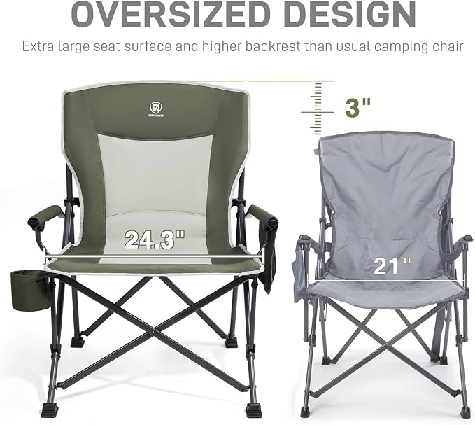 EVER ADVANCED Oversized Folding Camping Chair, - Image 4