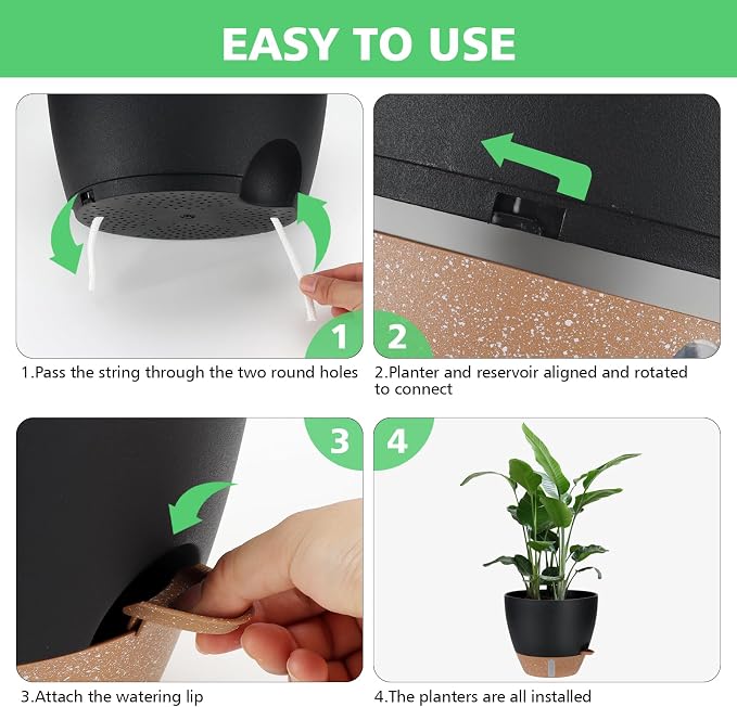 12" 10" 9" 8" Self Watering Pots - Image 7