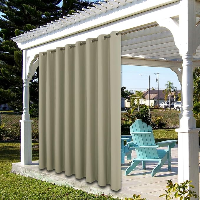 BONZER Outdoor Curtains for Patio Waterproof Thick Privacy Wide Grommet Light - Image 6