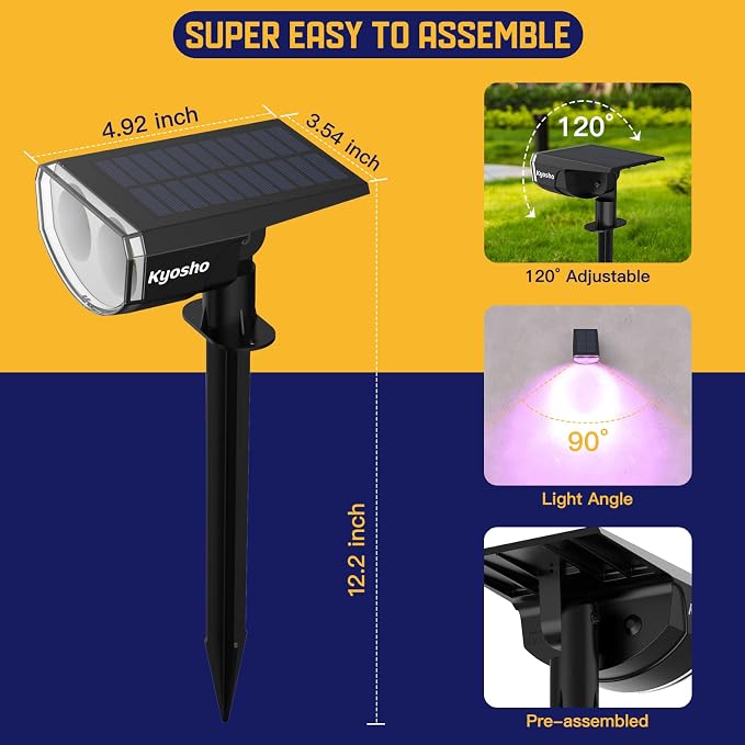 Kyosho Solar Spot Lights Outdoor, IP67 Waterproof Solar Lights - Image 8