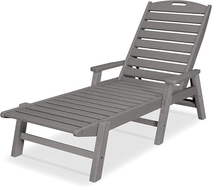 POLYWOOD NCC2280GY Nautical Arms Chaise, Slate Grey by POLYWOOD