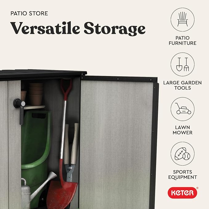 Keter Patio Store 4.6 x 4.0 ft. Resin Outdoor Storage Shed - Image 7
