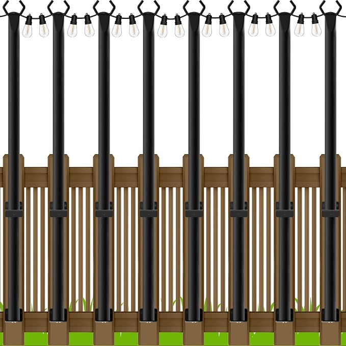 AILBTON 4.8Ft String Light Poles 8 Pack, Light Poles by AILBTON