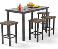 PHI VILLA 5 Piece Patio Bar Set, Bar Height Outdoor Dining Set by PHIVILLAThepioneerofcomfortablehouseholdsupplies