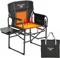 SUNNYFEEL Heated Camping Directors Chair, Heavy Duty, Oversized Outdoor by SunnyFeelCamping
