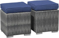 Patiorama 2 Pieces Assembled Outdoor Patio Ottoman, Indoor Outdoor All-Weather by Patiorama