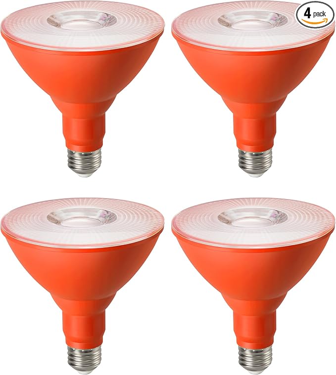 EDISHINE PAR38 Orange LED Flood Light Bulbs Outdoor, Dimmable LED Light Bulb by EDISHINE