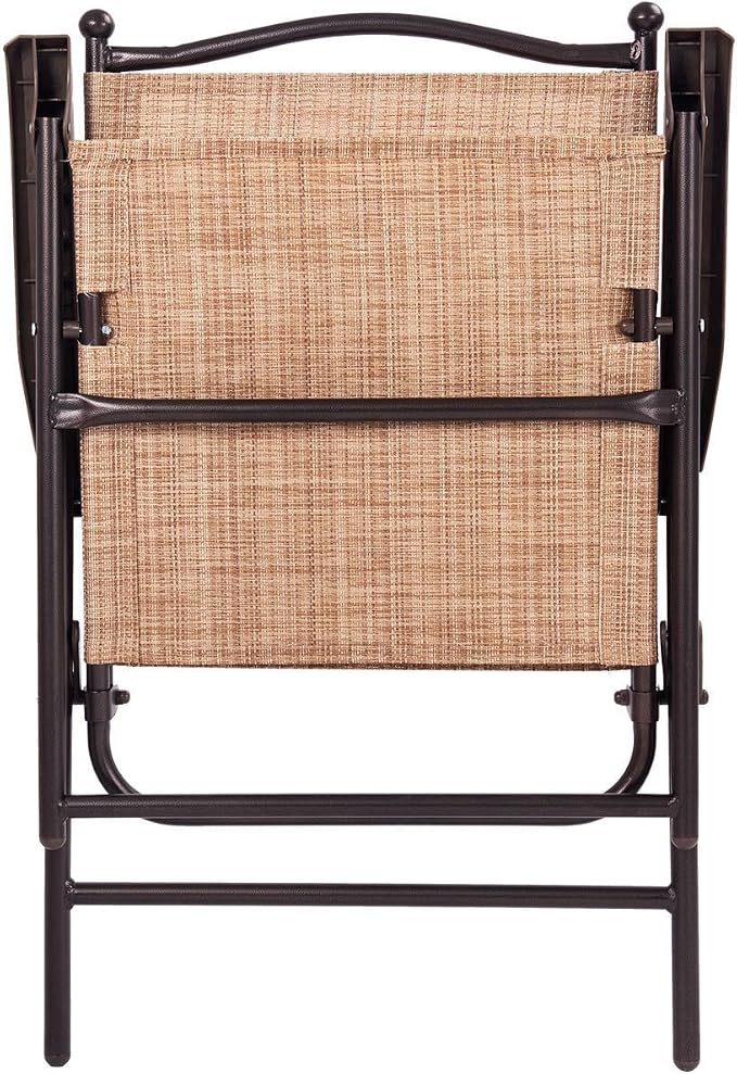 Giantex Set of 2 Patio Folding Chairs, Outdoor Patio Dining Chairs w/Armrest - Image 6