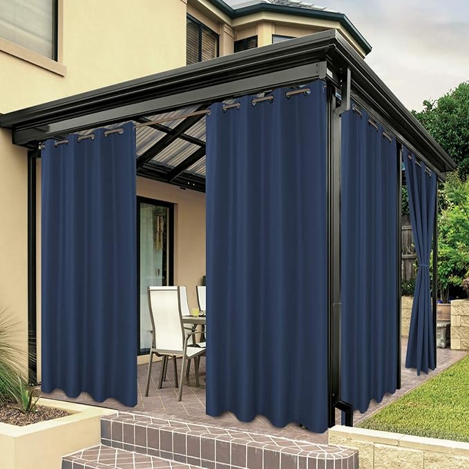 BONZER Outdoor Curtains for Patio Water Resistant Heavy Privacy Light Filtering by Bonzer