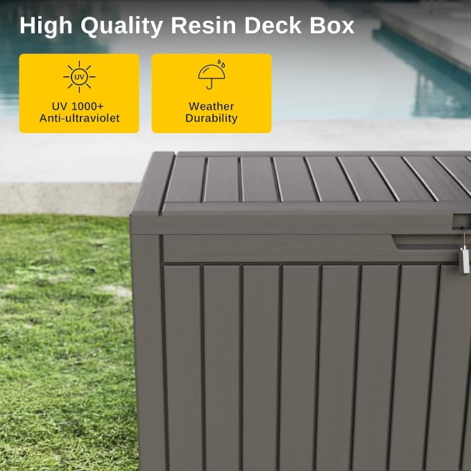 EAST OAK 60 Gallon Deck Box, Outdoor Storage Box - Image 3
