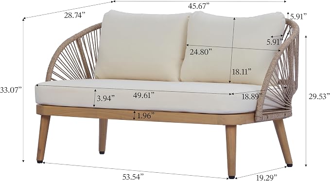 Merax 2-Piece Acacia Wood Patio Set - Image 7