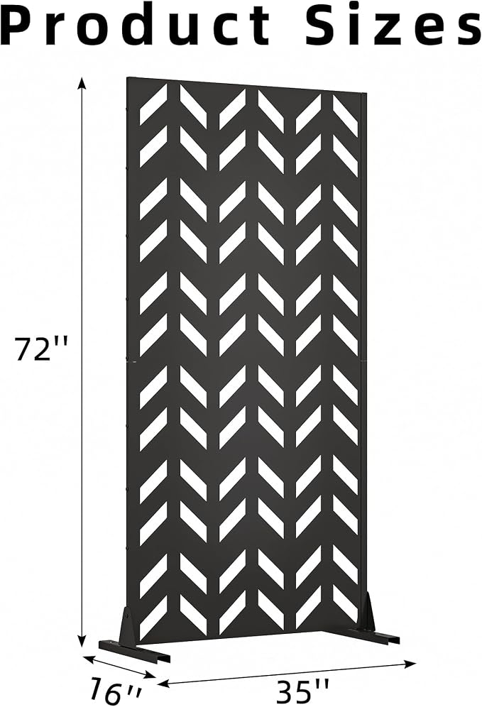 Casaphoria 72" H x 35" W Metal Privacy Screen, Outdoor Freestanding Decorative - Image 7