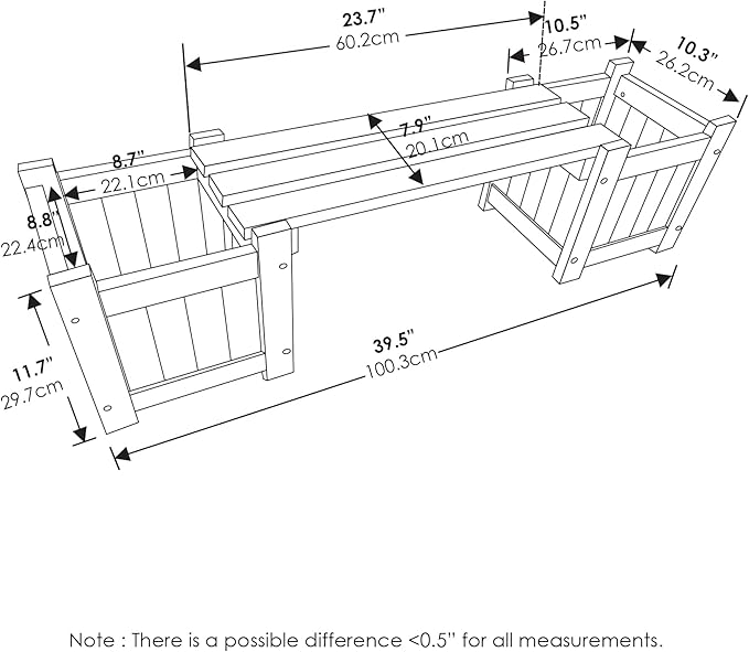 Furinno Tioman Hardwood Mini Outdoor Planter Box - Image 6