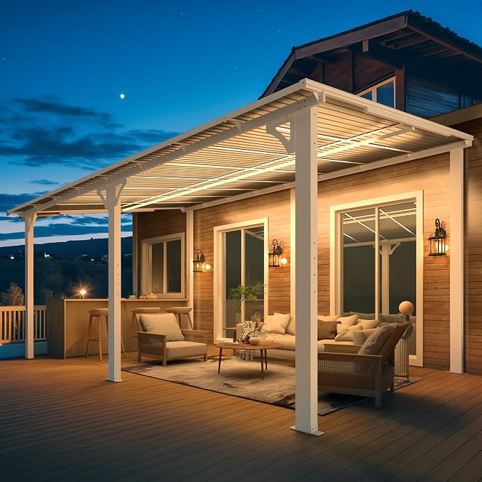 AECOJOY 16' x 10' Gazebo White Outdoor Pergola - Image 3
