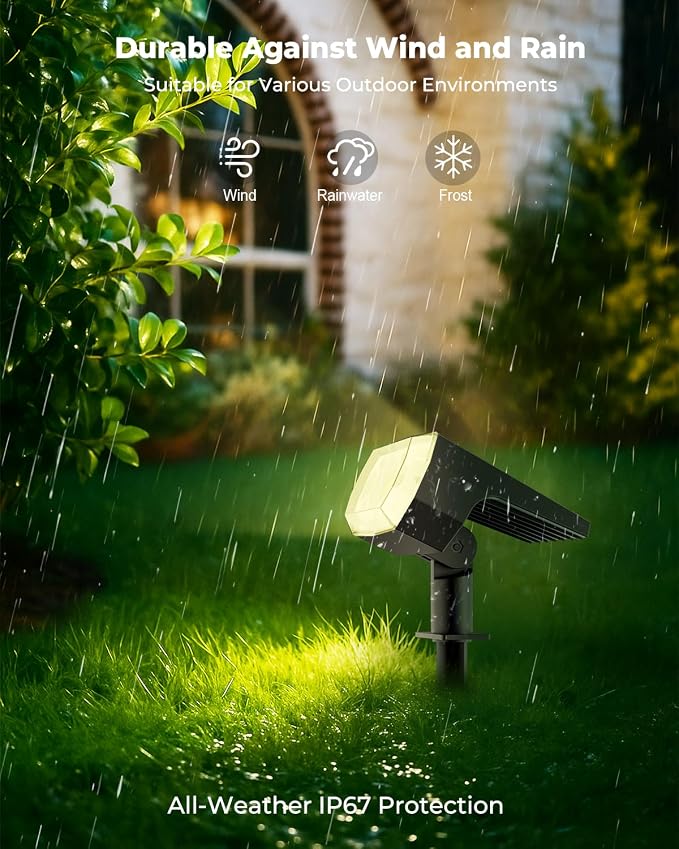 6 Packs Solar Spot Lights Outdoor, 64 LED 3000K Solar Lights Outdoor, IP67 - Image 7