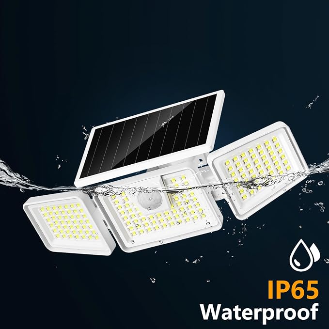 INCX 156 LED Solar Motion Lights Outdoor 2 Pack, 3 Heads Solar Security Lights - Image 4