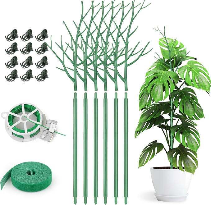 6 Pack Plant Support Stakes for Indoor Plants, 27.56 Inch Twig Plant Sticks by AOM
